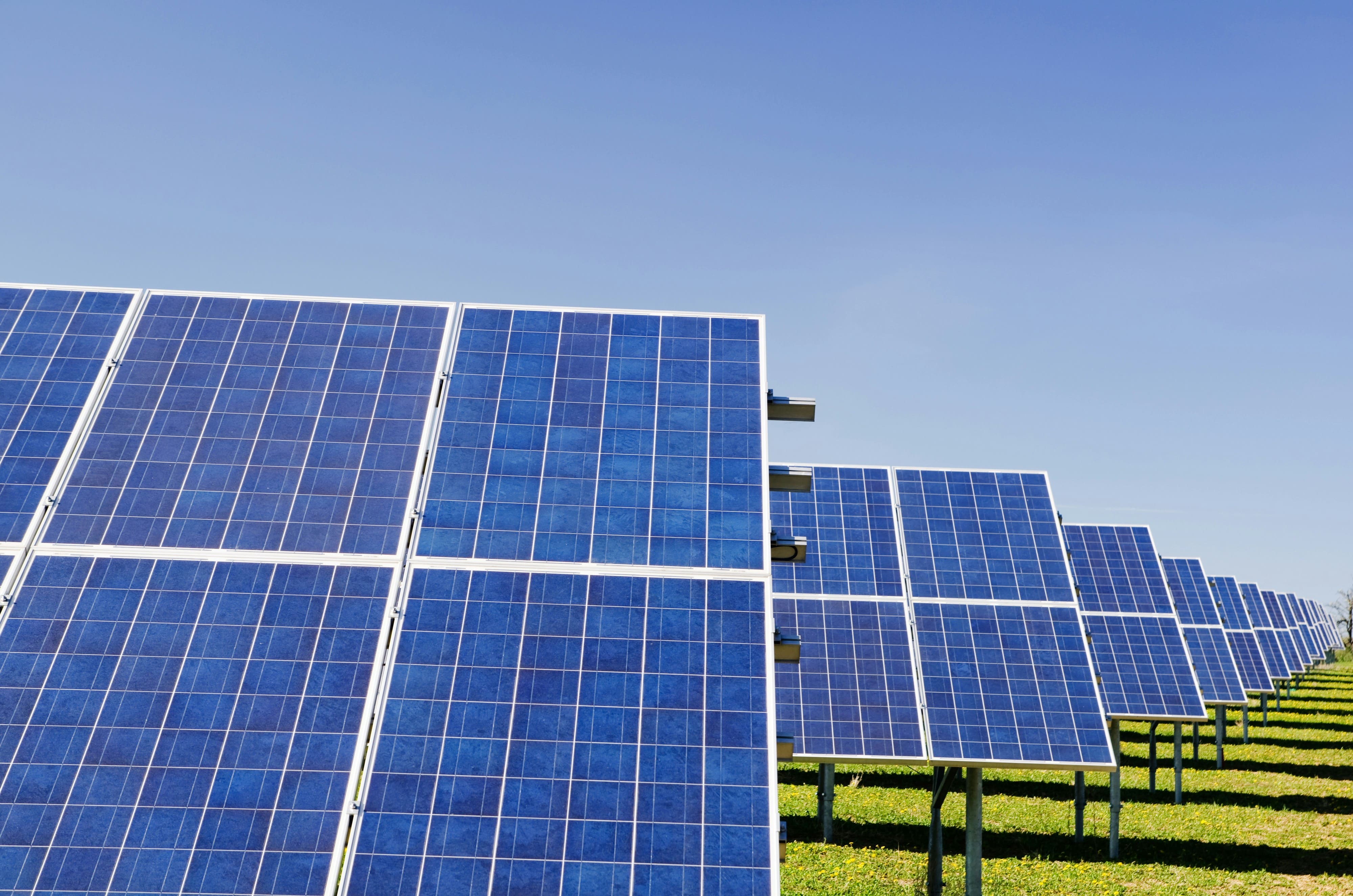 Parque fotovoltaico para autoconsumo empresarial apoiado por incentivos à descarbonização.